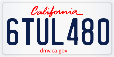 CA license plate 6TUL480