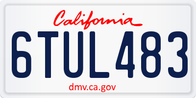 CA license plate 6TUL483