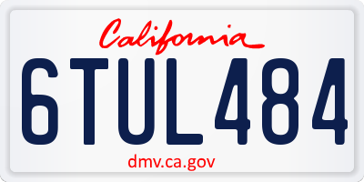 CA license plate 6TUL484