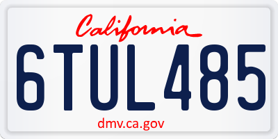 CA license plate 6TUL485