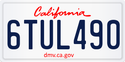 CA license plate 6TUL490