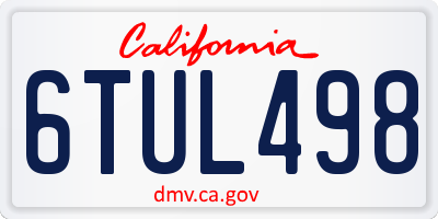 CA license plate 6TUL498