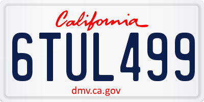 CA license plate 6TUL499