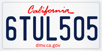 CA license plate 6TUL505