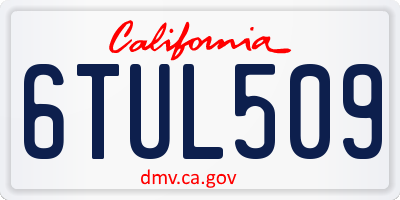 CA license plate 6TUL509