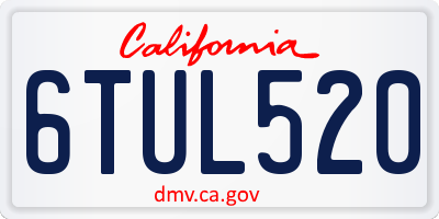 CA license plate 6TUL520