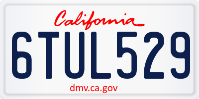 CA license plate 6TUL529