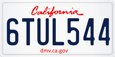 CA license plate 6TUL544
