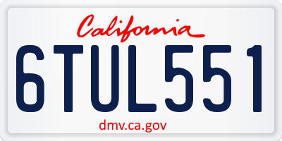 CA license plate 6TUL551