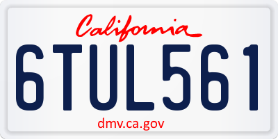 CA license plate 6TUL561