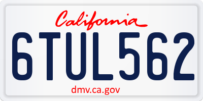 CA license plate 6TUL562