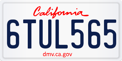 CA license plate 6TUL565
