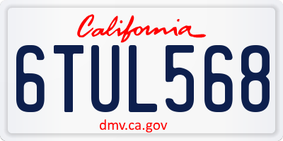 CA license plate 6TUL568