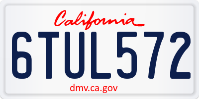 CA license plate 6TUL572