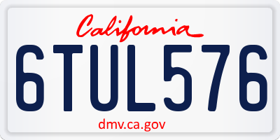 CA license plate 6TUL576