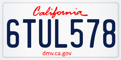 CA license plate 6TUL578