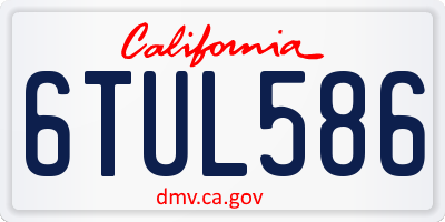 CA license plate 6TUL586