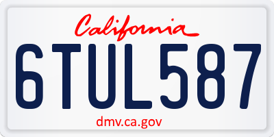 CA license plate 6TUL587