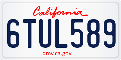 CA license plate 6TUL589