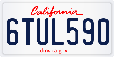 CA license plate 6TUL590