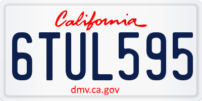 CA license plate 6TUL595