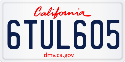 CA license plate 6TUL605