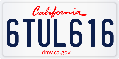 CA license plate 6TUL616