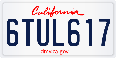 CA license plate 6TUL617