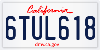 CA license plate 6TUL618