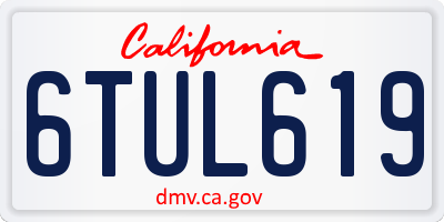 CA license plate 6TUL619