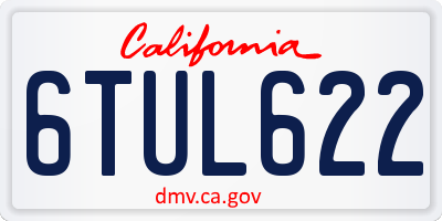 CA license plate 6TUL622