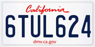 CA license plate 6TUL624