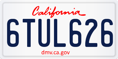 CA license plate 6TUL626
