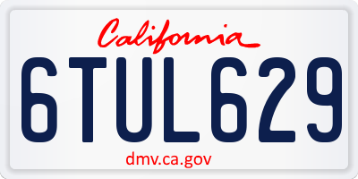 CA license plate 6TUL629