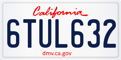 CA license plate 6TUL632