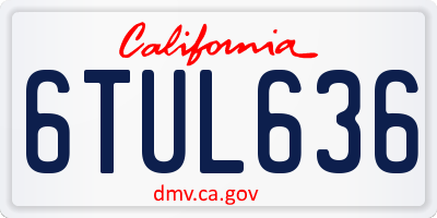 CA license plate 6TUL636