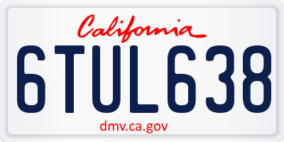 CA license plate 6TUL638
