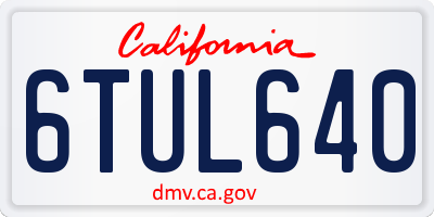 CA license plate 6TUL640