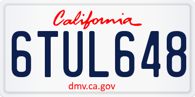 CA license plate 6TUL648