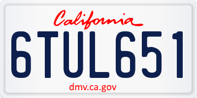 CA license plate 6TUL651