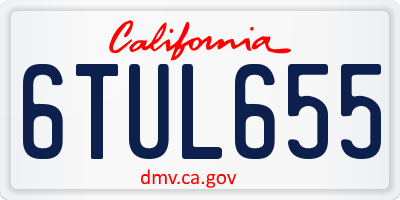 CA license plate 6TUL655