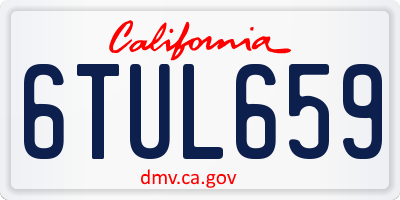CA license plate 6TUL659