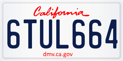 CA license plate 6TUL664