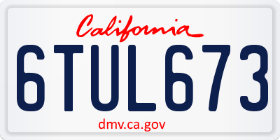 CA license plate 6TUL673