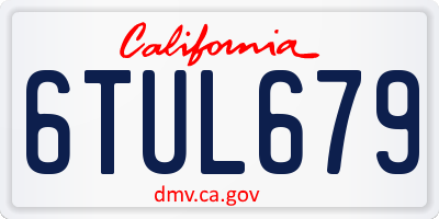 CA license plate 6TUL679