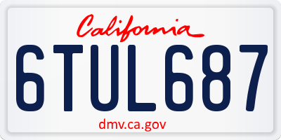 CA license plate 6TUL687
