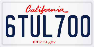 CA license plate 6TUL700