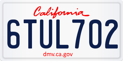 CA license plate 6TUL702