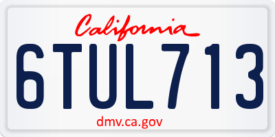 CA license plate 6TUL713