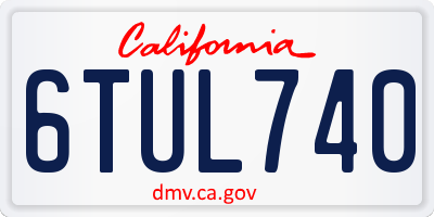 CA license plate 6TUL740